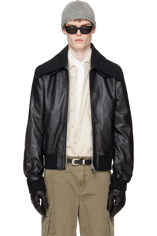 OUR LEGACY — Black Pharos Leather Bomber Jacket