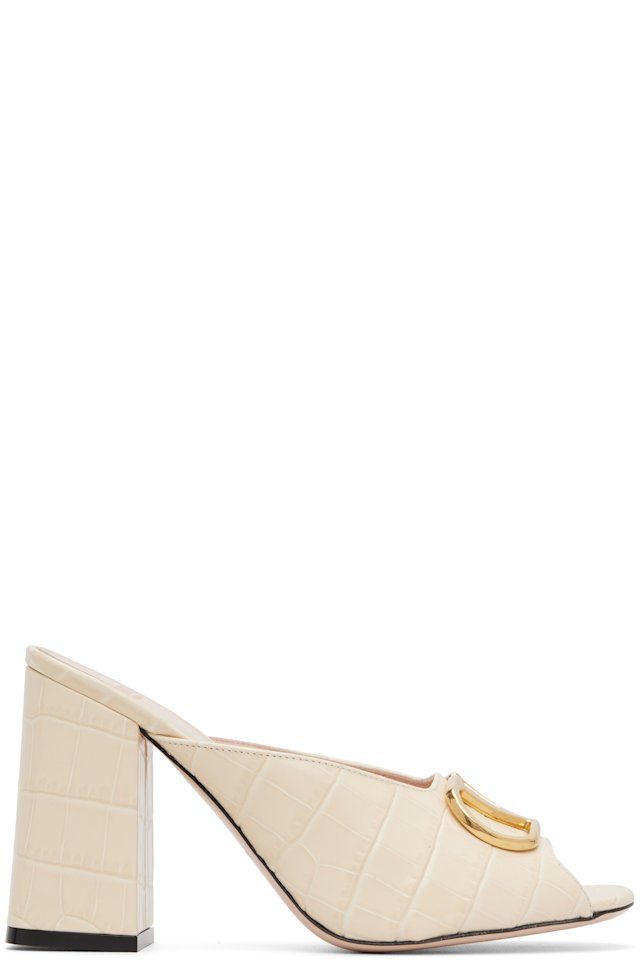 Valentino Garavani — Off-White VLogo Signature Slide Heeled Sandals