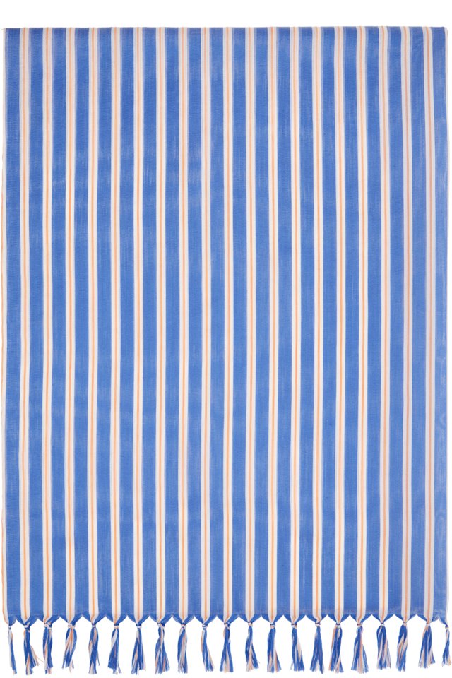 ISSEY MIYAKE — Navy December Generic Stripes Stole Scarf