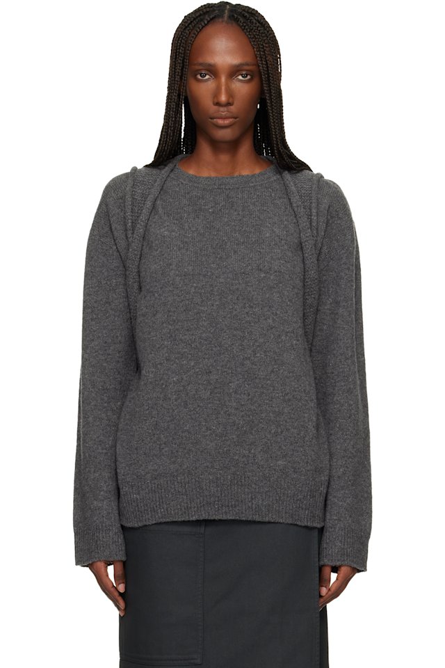 ISSEY MIYAKE — Gray Backpack Knit Sweater