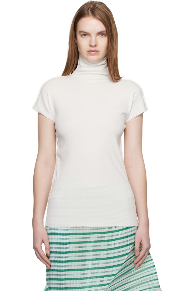 ISSEY MIYAKE — White December Cotton Baguette Turtleneck