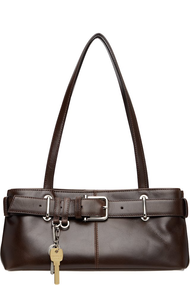 OSOI — Brown Shoulder Brocle Mini Bag