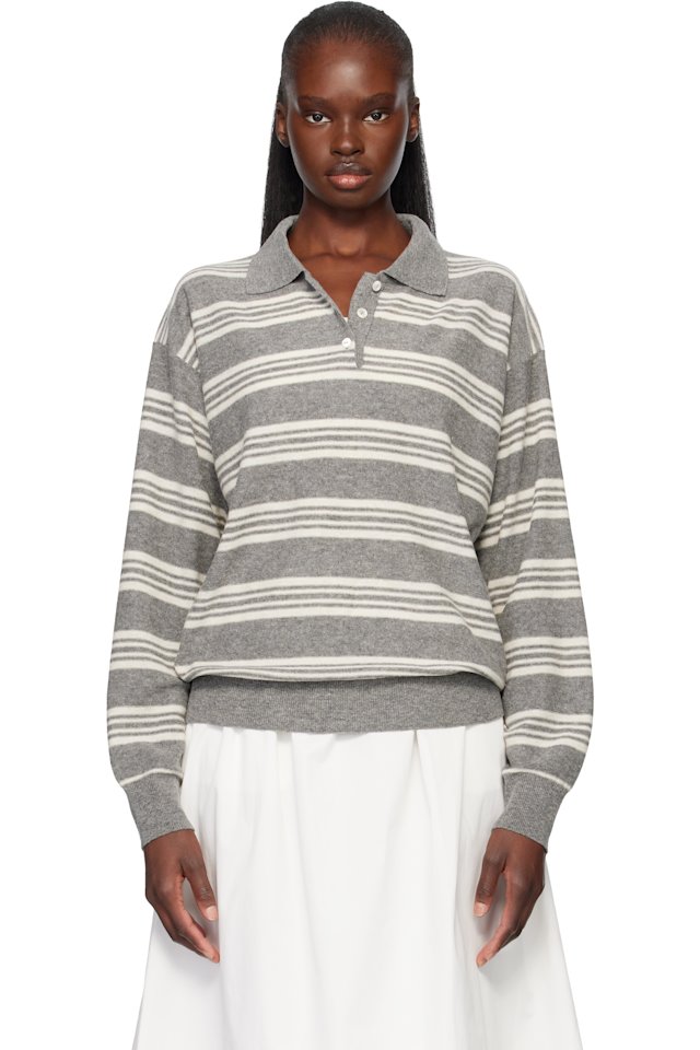 Nothing Written — Gray Kevin Stripe Pullover Polo