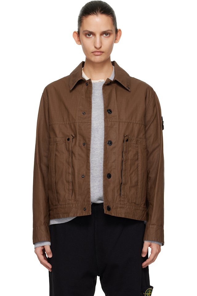 Stone Island — Brown 4100010 Double-Coated Cotton Ripstop Jacket