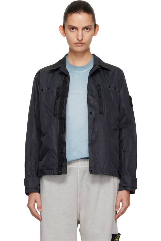 Stone Island — Navy 1200020 Nylon Micro Twill Shirt