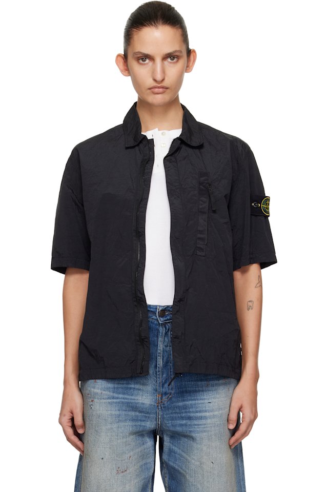 Stone Island — Black 1200028 Nylon Metal ECONYL Shirt