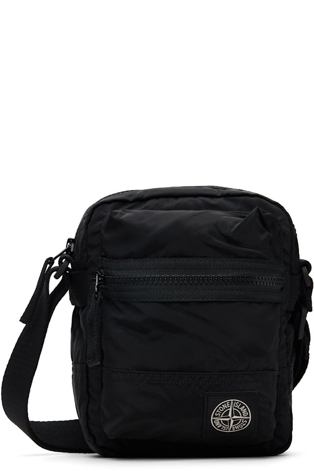 Stone Island — Black 9200015 Coated Nylon Metal ECONYL Bag