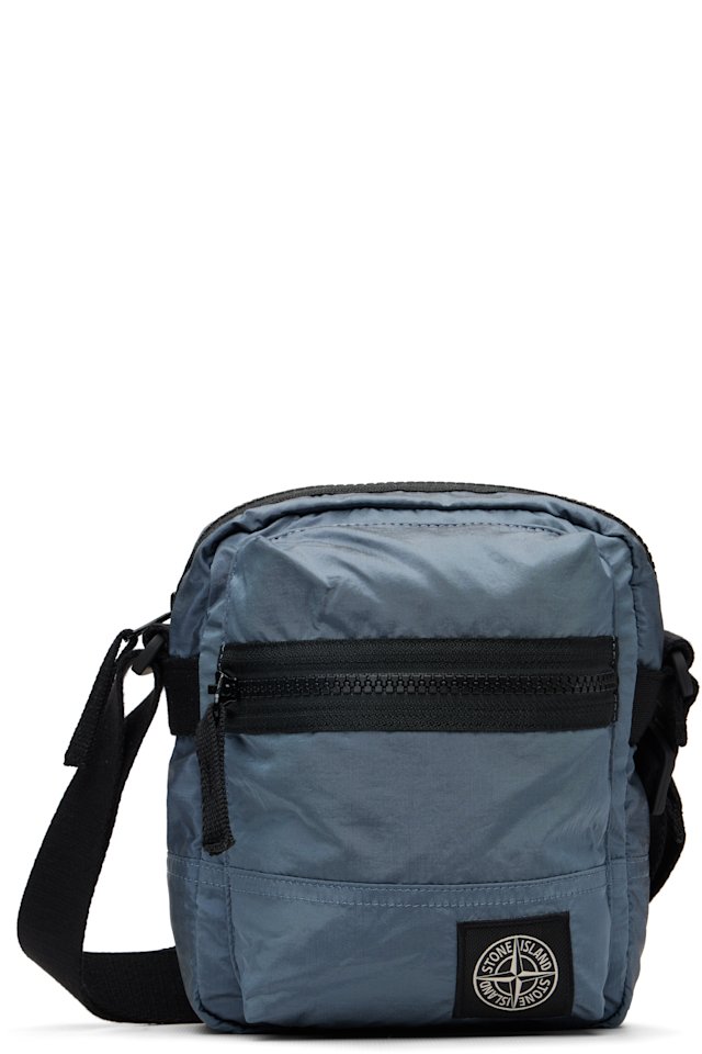 Stone Island — Blue 9200015 Coated Nylon Metal ECONYL Bag