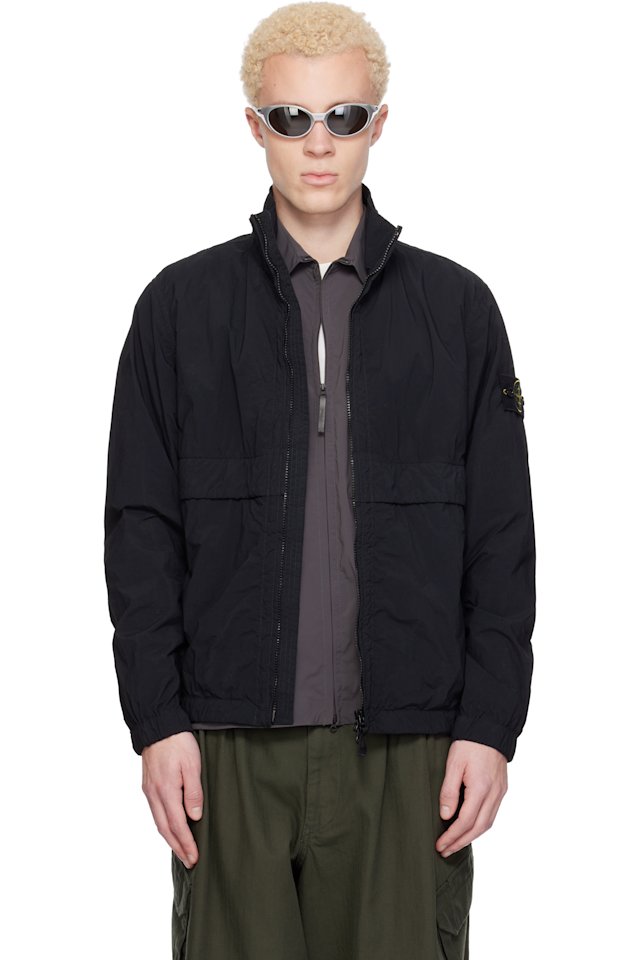 Stone Island — Black 4100056 Nylon Smerigliato-TC Jacket