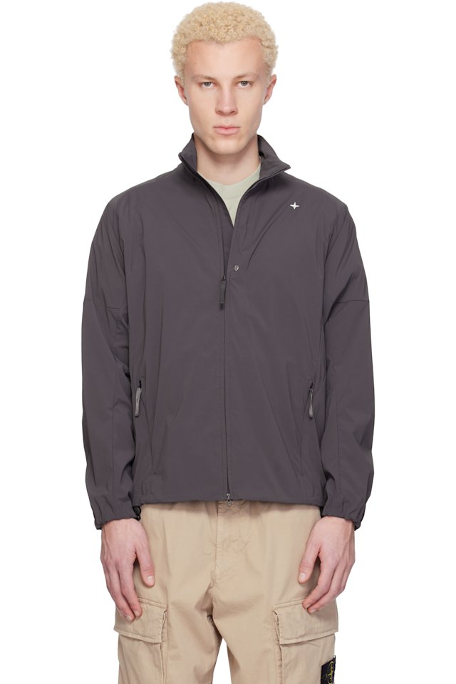 Stone Island — Gray 1200035 Recycled Stretch Nylon Tela S.I. Stellina Jacket