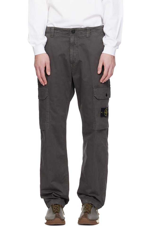 Stone Island — Gray 3100011 Organic Broken Twill Old Effect Cargo Pants