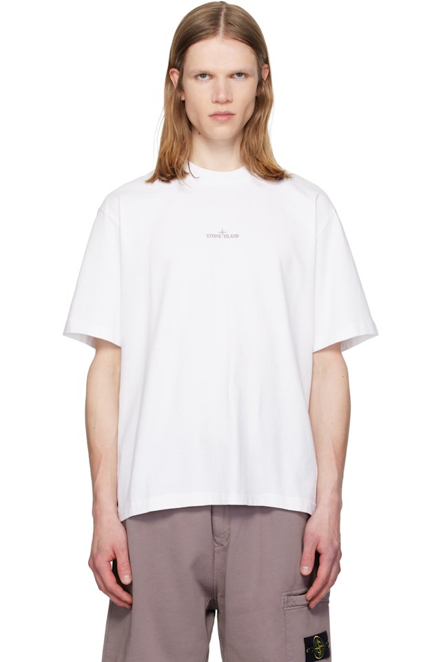 Stone Island — White 2100001 Combed Organic Cotton Jersey T-shirt