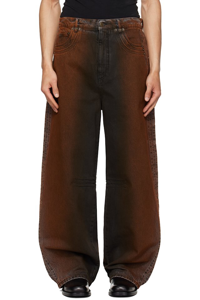 EGONlab — Black & Orange Overscaled Jeans