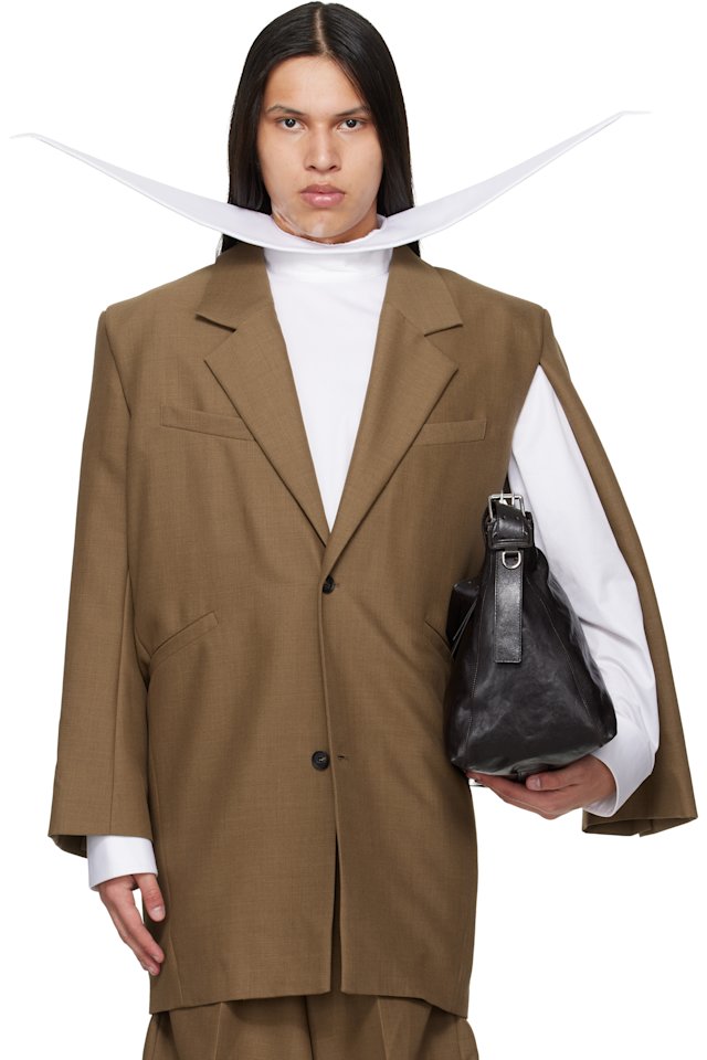 EGONlab — Brown Curved Vent Blazer