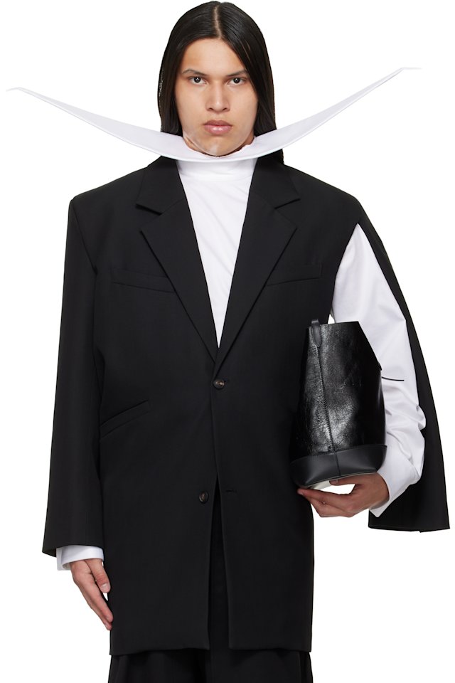 EGONlab — Black Curved Vent Blazer