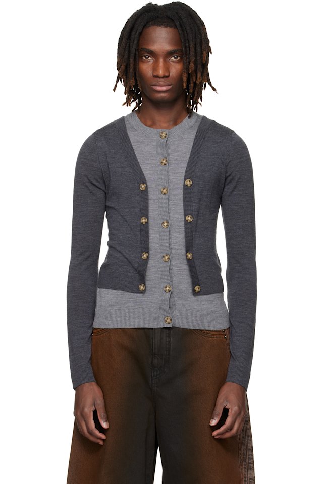 EGONlab — Gray Illusion Layered Cardigan