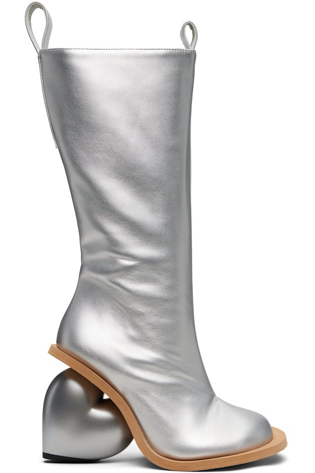 YUME YUME — SSENSE Exclusive Silver Love Tall Boots