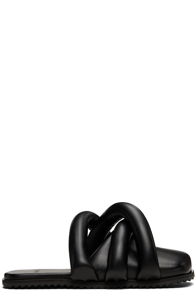 YUME YUME — Black Closed Toe Tyre Slide Loafers