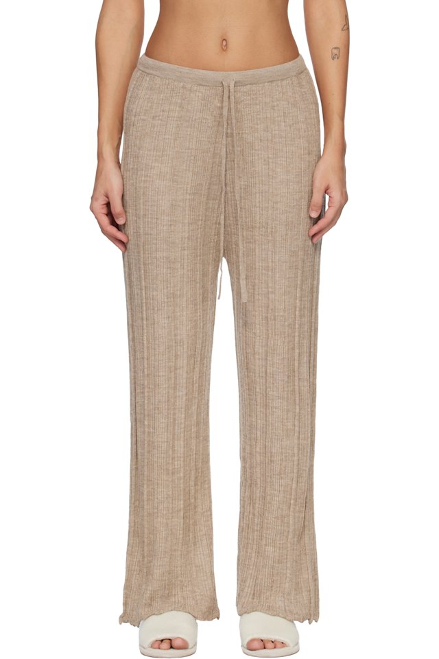 Lauren Manoogian — Beige Plisse Lounge Pants