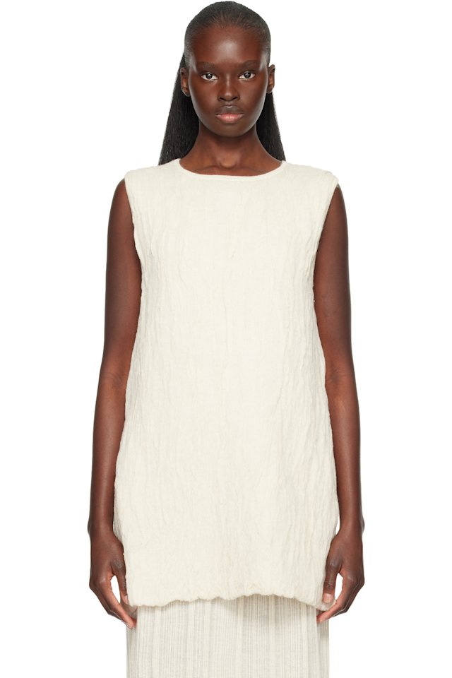 Lauren Manoogian — Off-White Gauze Apron Shell Tank Top