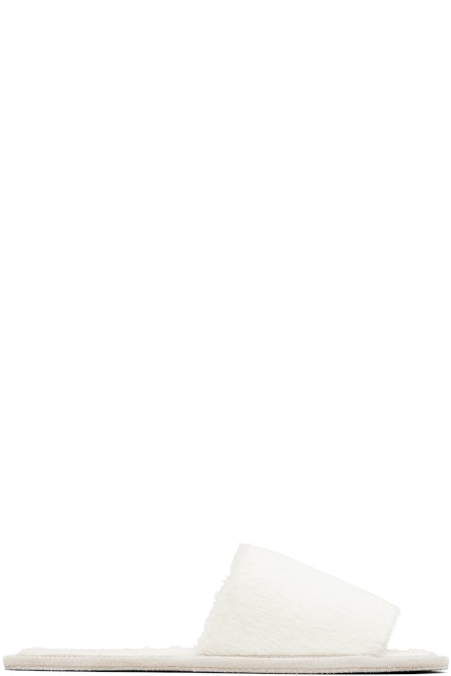 Lauren Manoogian — White Suri Brushed Slippers