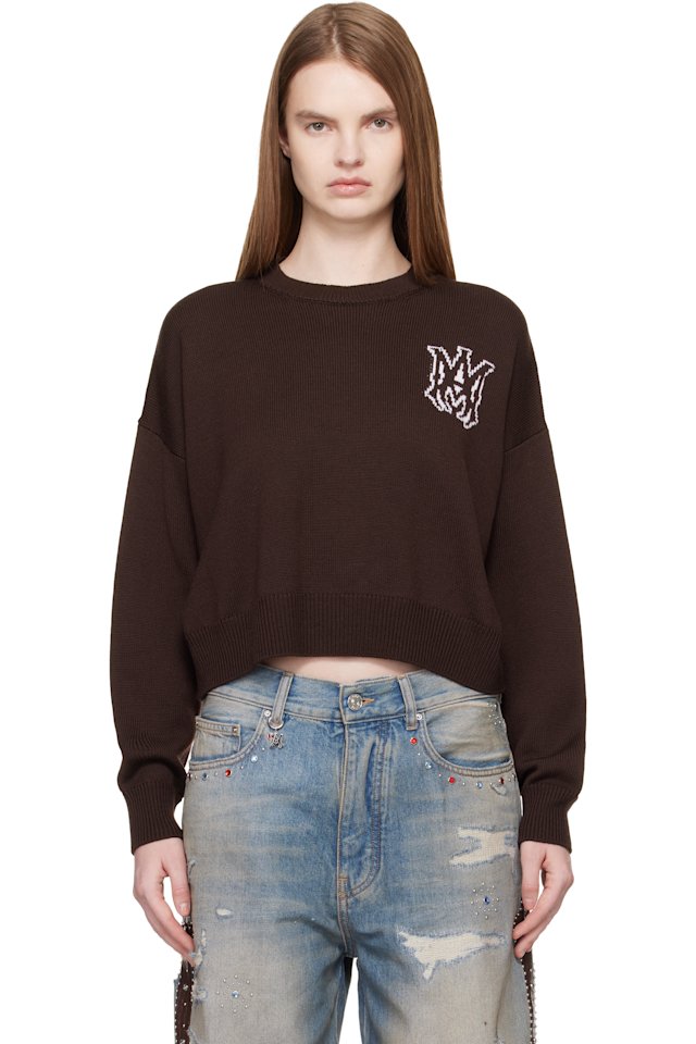 AMIRI — Brown MA Crew Sweater