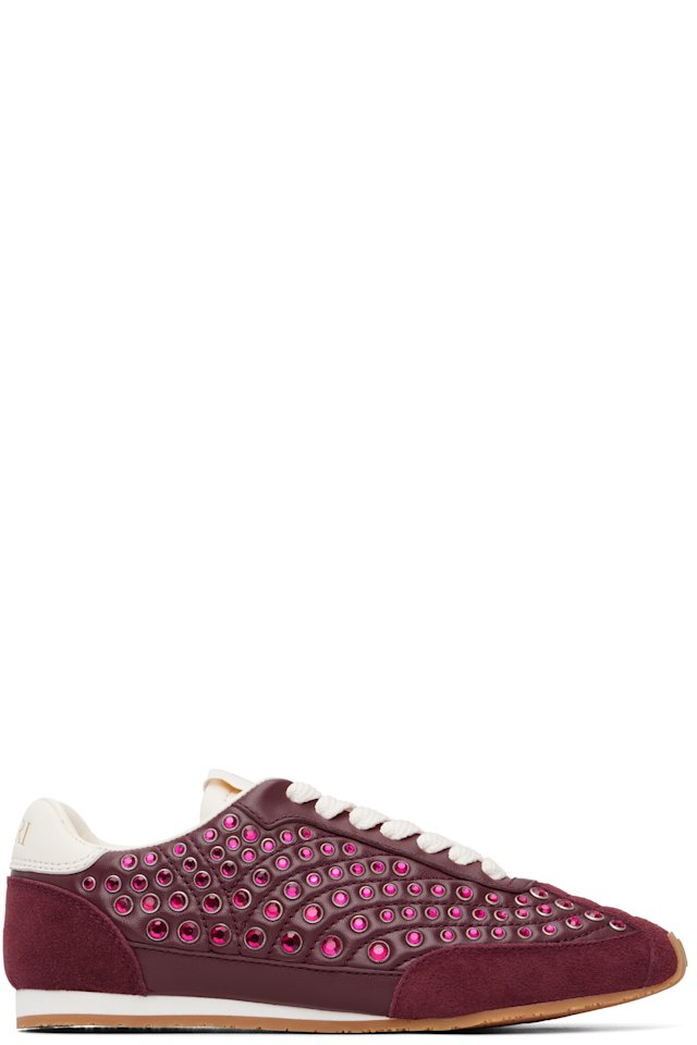 AMIRI — Burgundy Stud Pacific Flat Sneakers