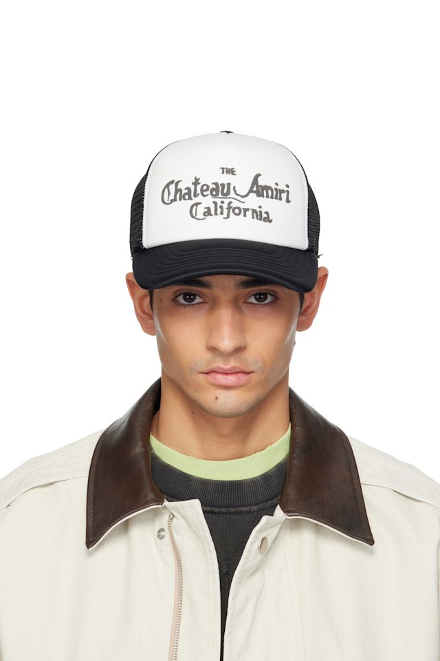 AMIRI — White & Black 'Chateau Amiri' Foam Trucker Cap