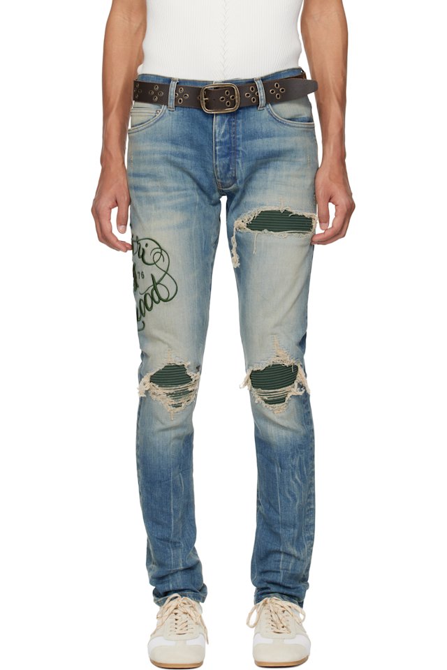 AMIRI — Blue 'AMIRI Hollywood' MX1 Jeans
