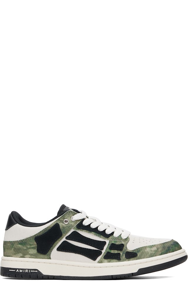 AMIRI — Khaki & Beige Camo Skel Top Low Sneakers