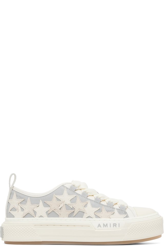AMIRI — White & Grey Stars Court Low Sneakers