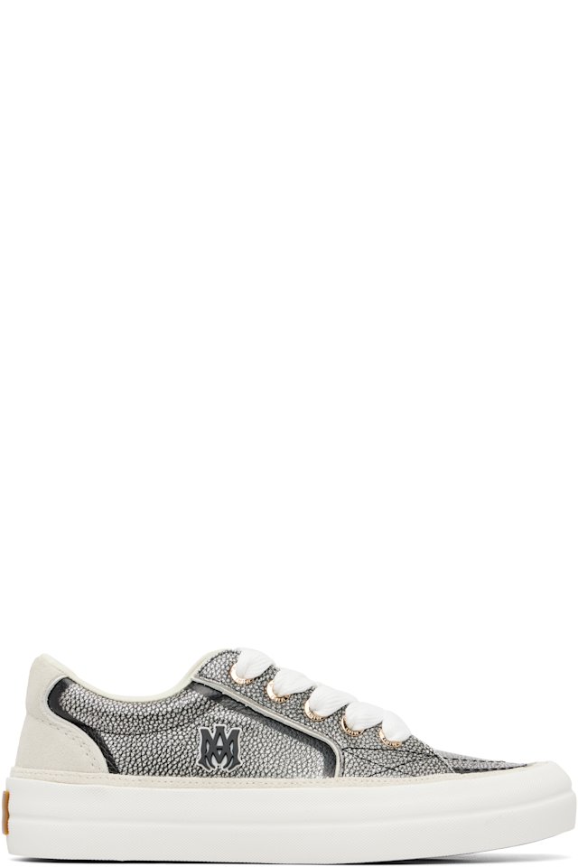 AMIRI — Black & Silver Pebbled Sunset Skate Sneakers