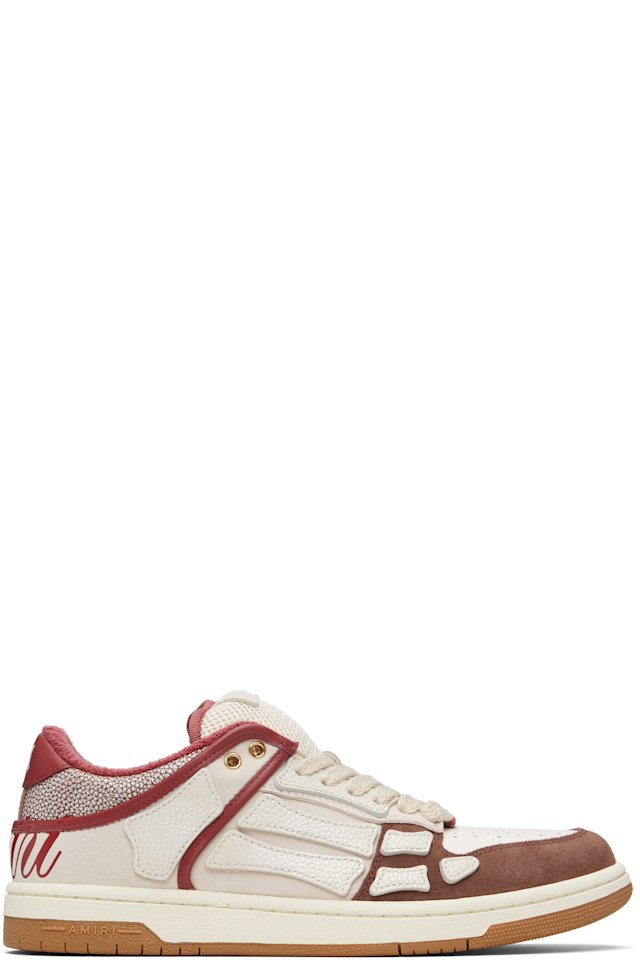 AMIRI — White & Red XL Skel Top Low Sneakers