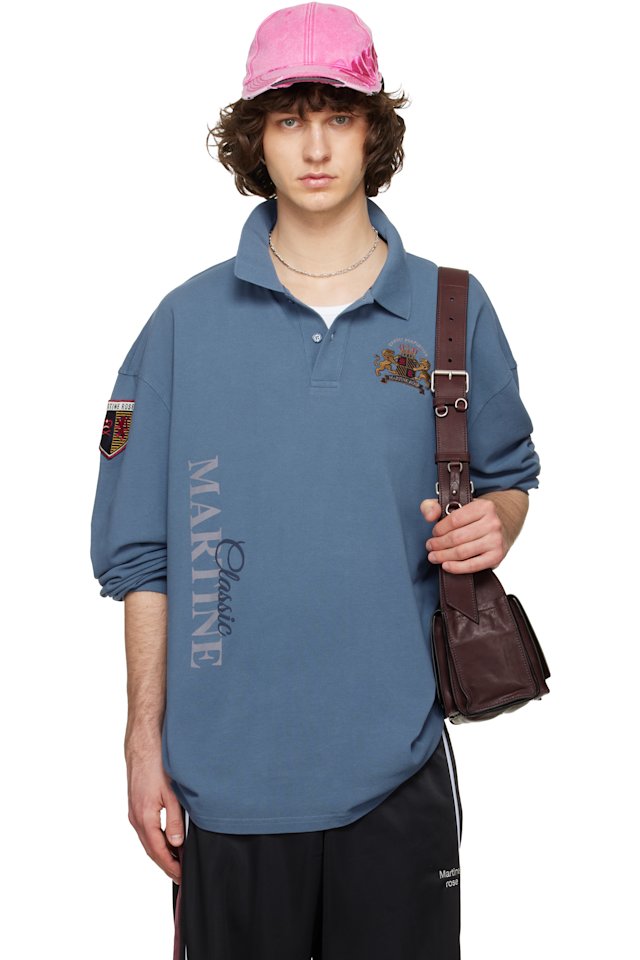 Martine Rose — Navy L/S Polo