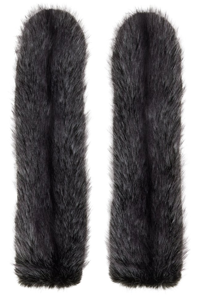 Anna Sui — SSENSE Exclusive Gray Mink Faux-Fur Mittens