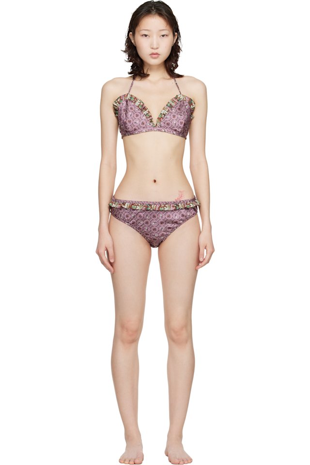 Anna Sui — Purple Satin Bikini