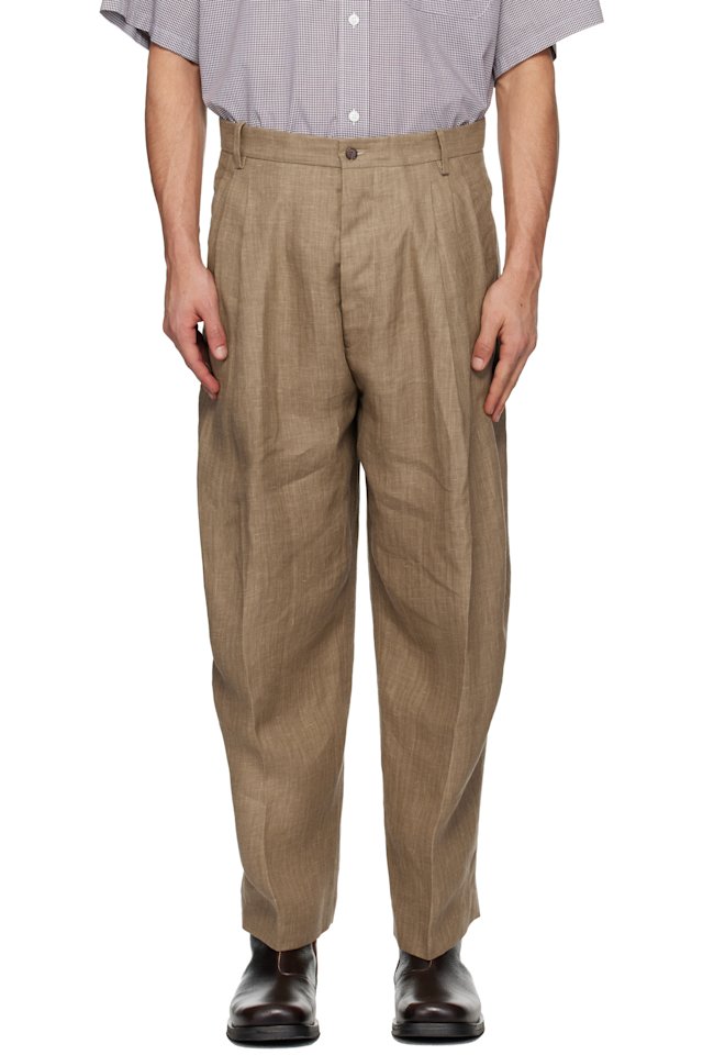 Hed Mayner — Brown Linen Trousers