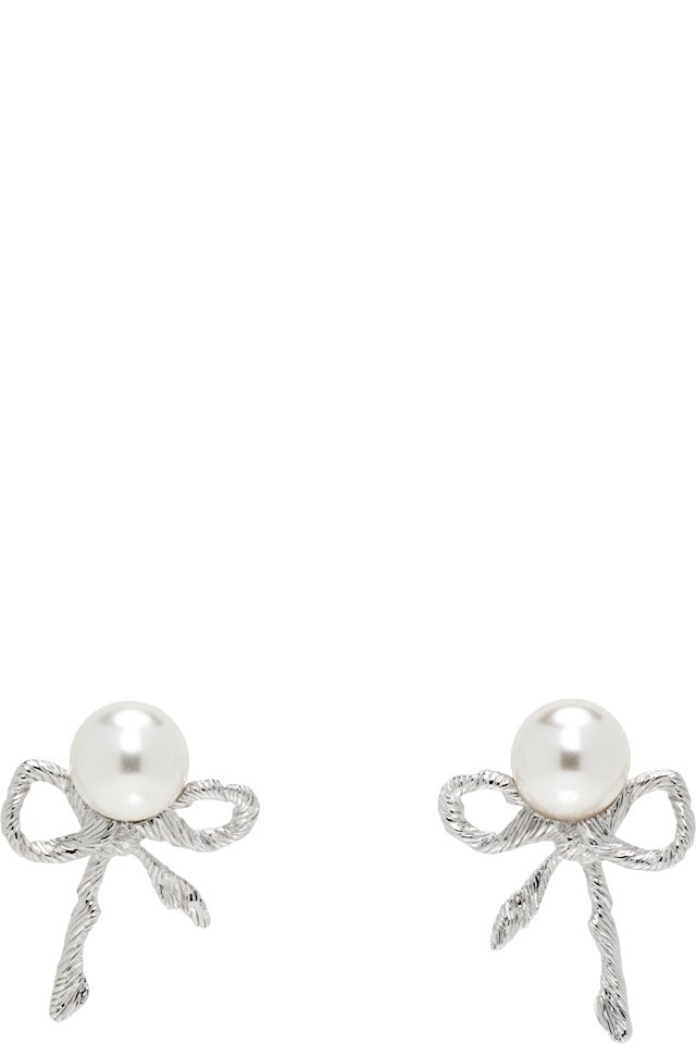 SHUSHU/TONG — YVMIN Edition Twisted Rope Bow Faux-Pearl Earrings