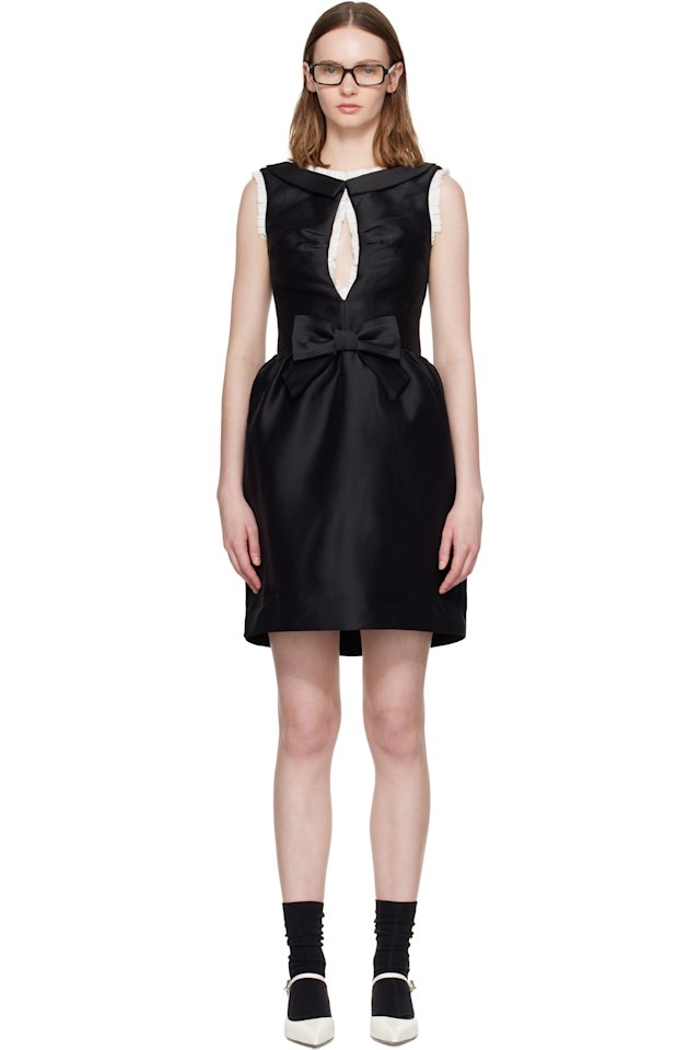 SHUSHU/TONG — Black Long Cut-Out Sleeveless Minidress