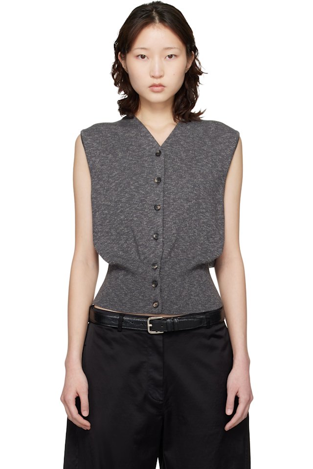 Cordera — Gray Flecked Cotton Waistcoat