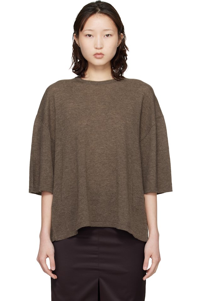 Cordera — Brown Merino Wool Oversized T-shirt