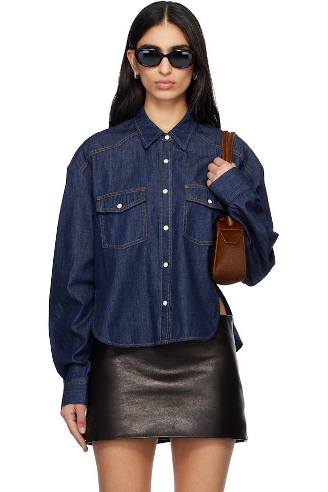 KHAITE — Navy Grenon Shirt