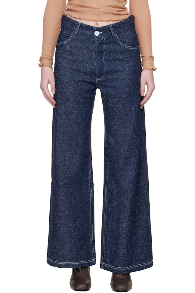 Baserange — Navy Tajo Wide Jeans