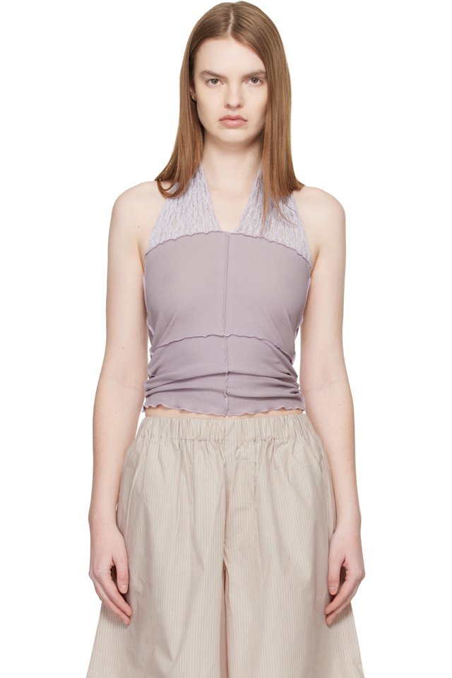 Baserange — Purple Nehru Halter Top