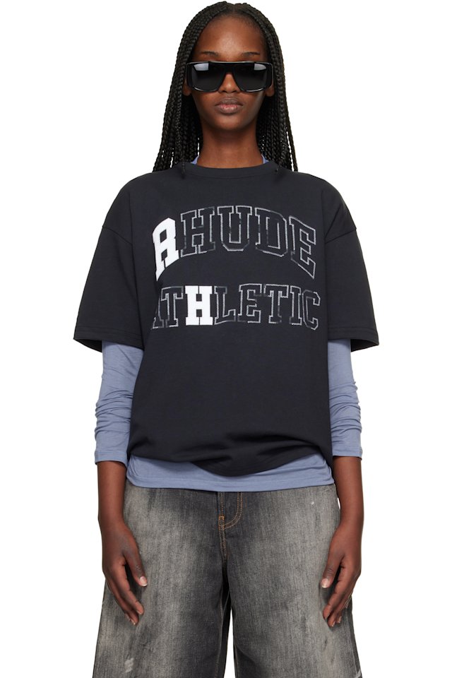 Rhude — Black 'Rhude Athletic' T-shirt