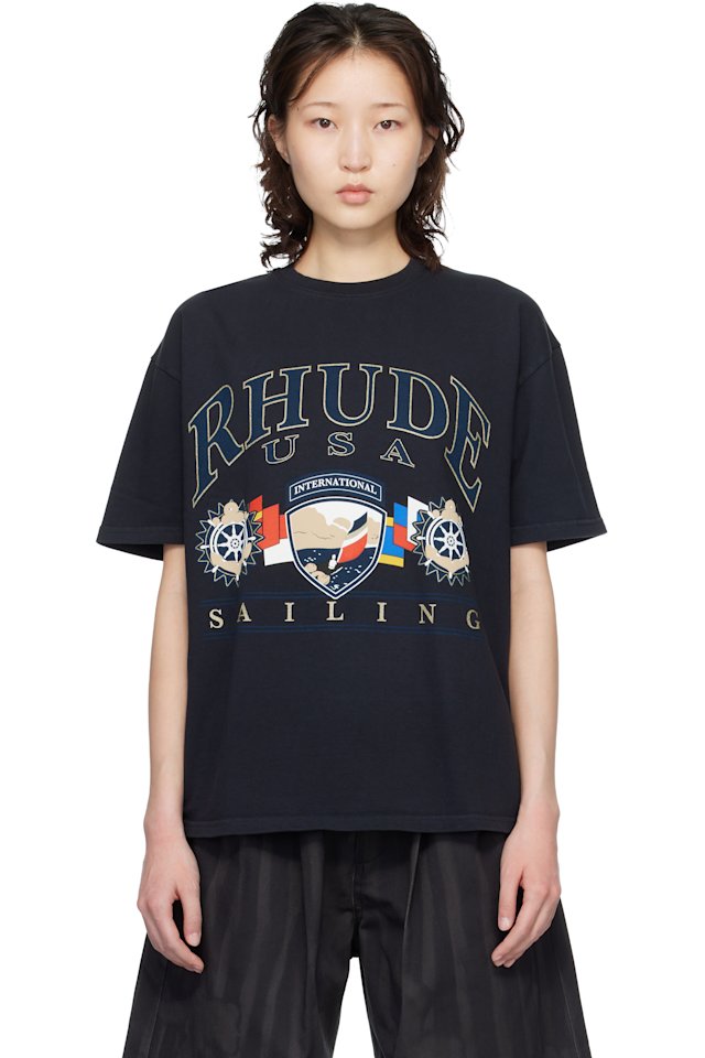 Rhude — Black USA Sailing Icon T-shirt