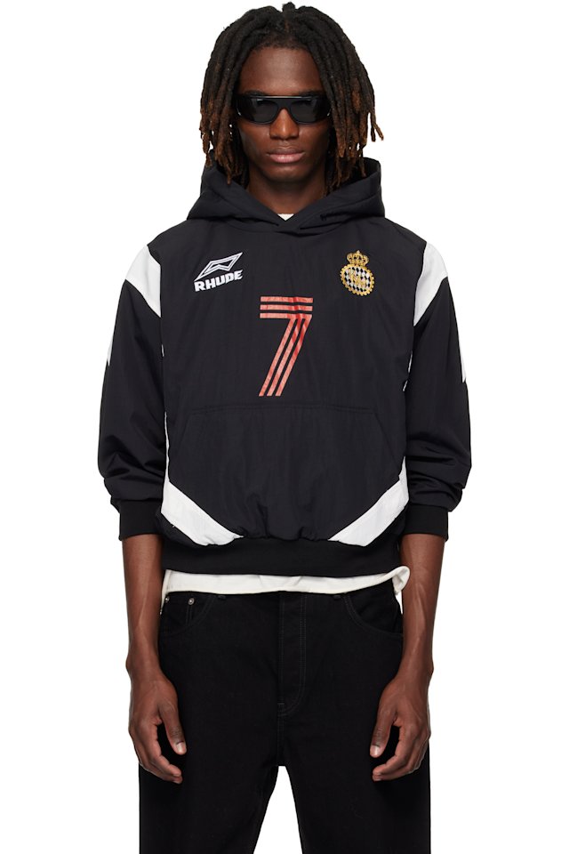 Rhude — Black Lago Soccer Hoodie