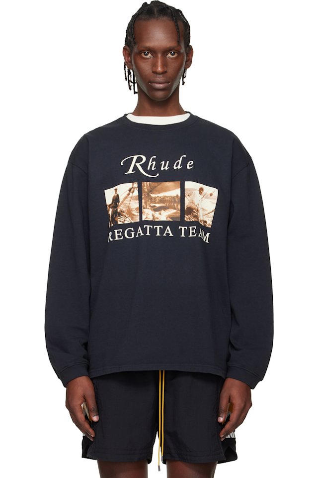 Rhude — Black USVI 'Regatta' Tour LS T-shirt