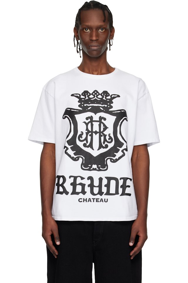 Rhude — White Oversized Chateau Crest T-shirt