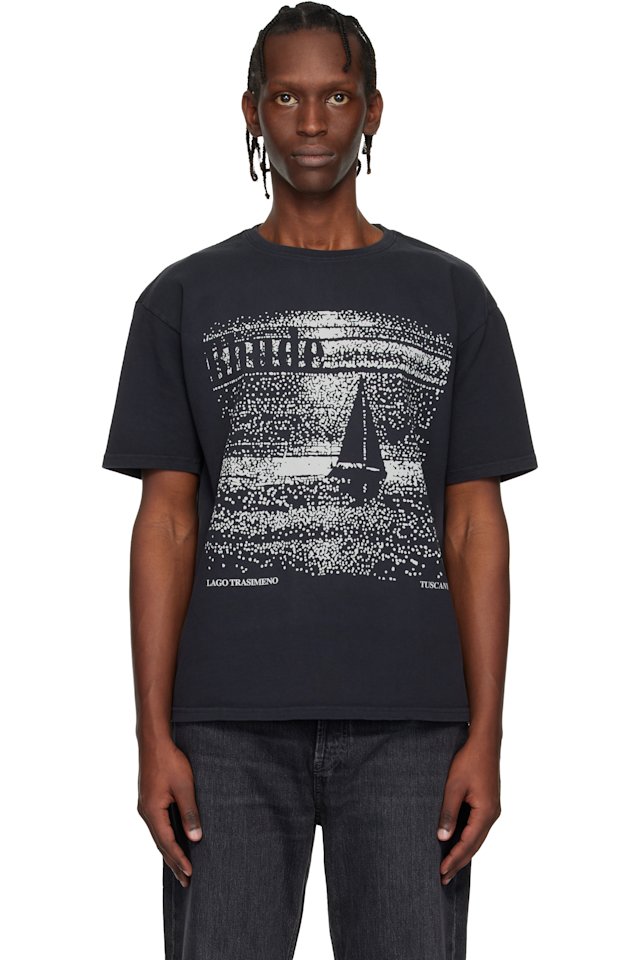 Rhude — Black 'Lago Trasimeno' T-shirt